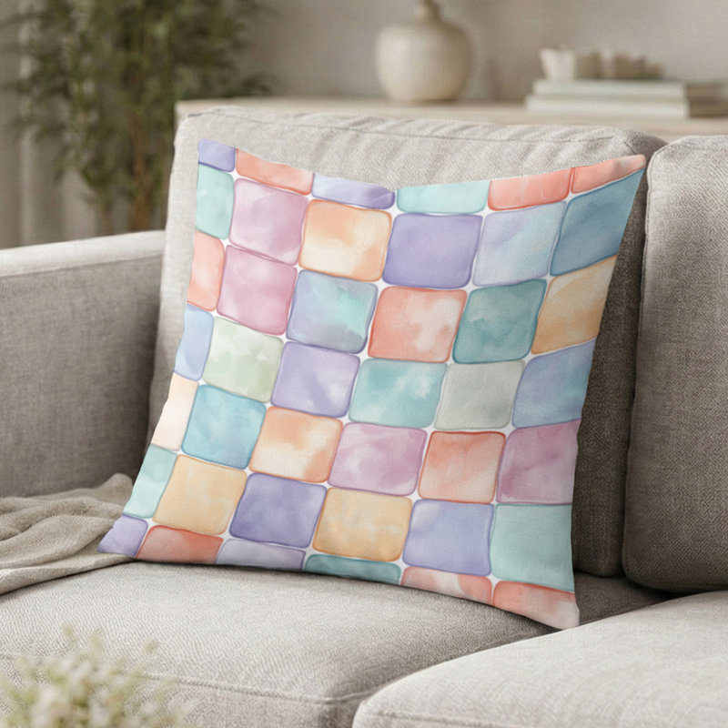 Coussin Patchwork, H 20 po x l 20 po