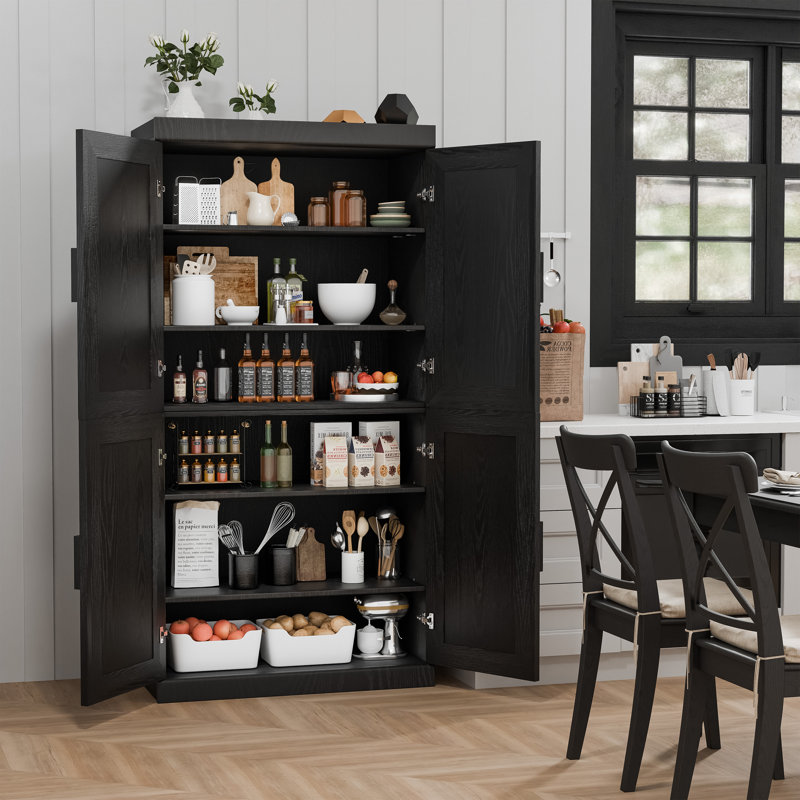 Armoire de rangement avec tablettes réglables N 31 po x P 16 po Nashaya, Noir