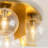 6-Light Modern Brass Finish Bubble Glass Flush Mount Ceiling Light