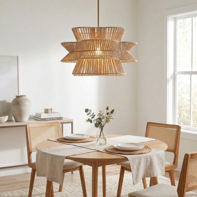 Luminaire suspendu en corde tissée 1 lumière à intensité variable Towne