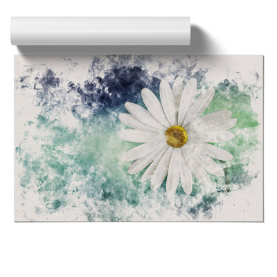 White Daisy Watercolour - Frameless Print