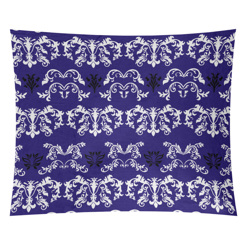 Tapisserie baroque microfibre Baltimore Football, H 27,5 po x l 37,5 po, Mauve / blanc / noir