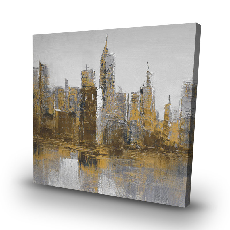 gloomy cityscape - 32"x32" art on canvas