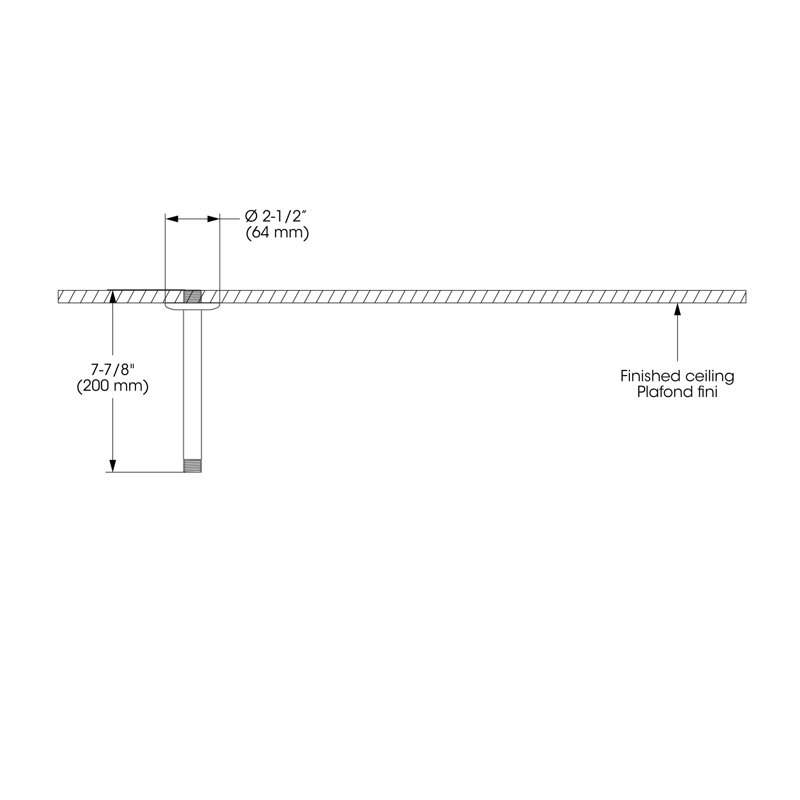 Round Ceiling Shower Arm and Flange Kit