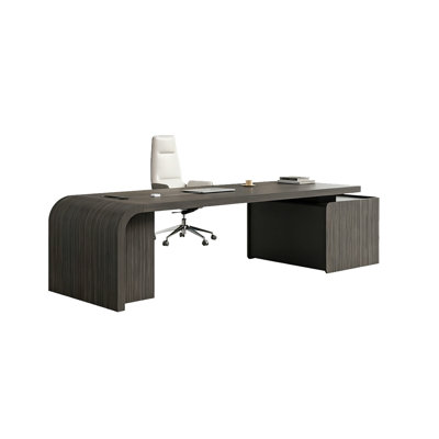 Bureau de direction 78,74 "gris foncé moderne et luxueux