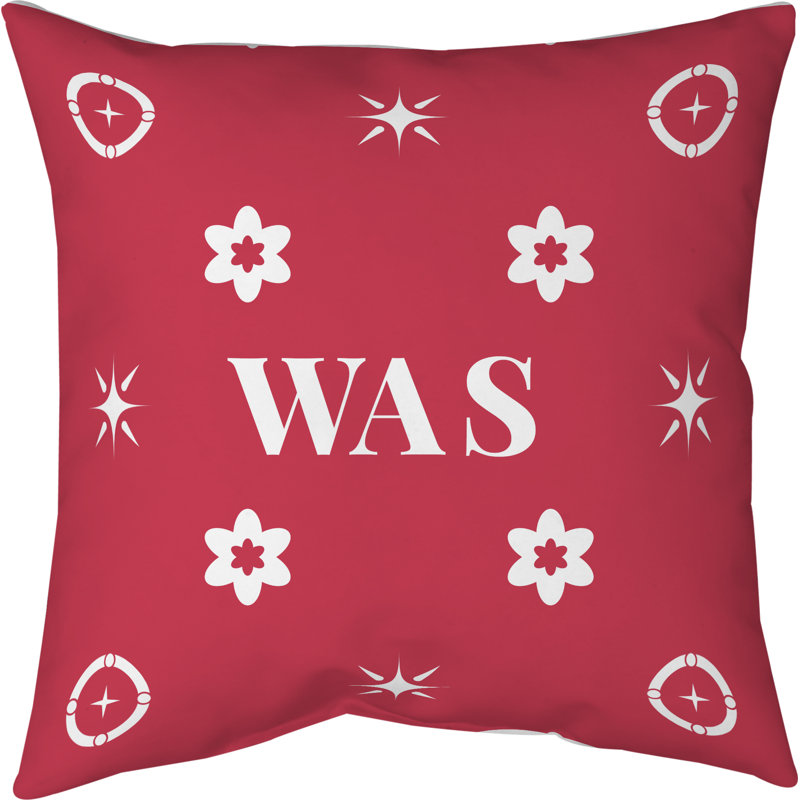 Washington Basketball Colours Cotton Twill Pillow, Washington White/Red/White, 26" H x 26" W