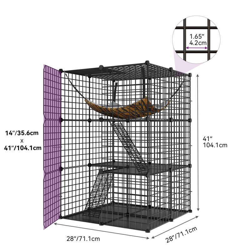 Bolanos Small Indoor/Outoor Cat Cage, Catio, Cat Playpen, Black