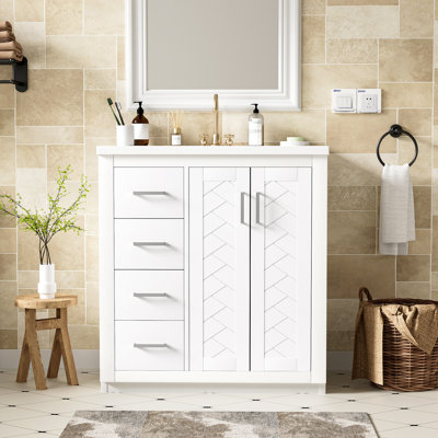 Kokkina 30'' Bathroom Vanity With Ceramic Sink