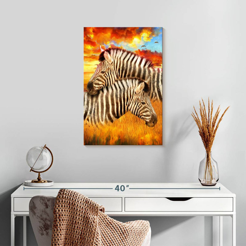 Brampt Snuggling Zebras, 24" H x 16" W