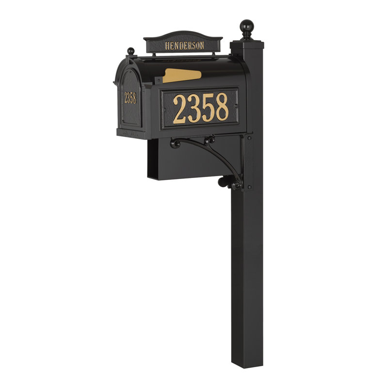 Ultimate Post Mounted Mailbox, Black, Yes