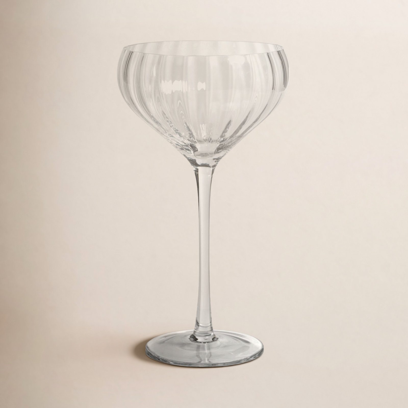 Boulder Ribbed Coupe Glass, Clear