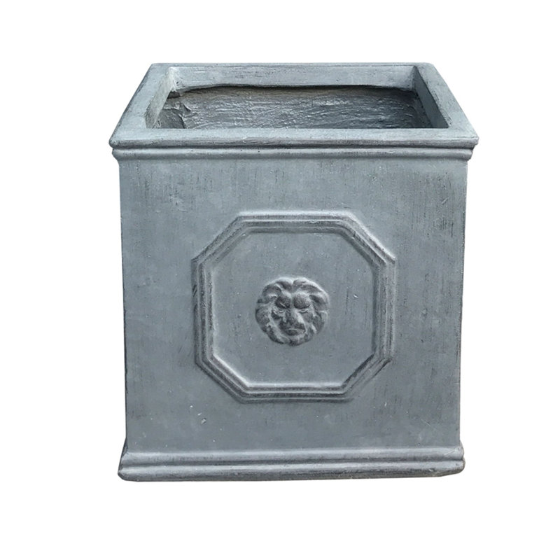 Boîte à fleurs en béton Hillevi, H 10,2 po x l 10,2 po x P 10,2 po, Gris antique