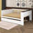Full Size Wood Farmhouse Daybed With Storage Shelves, Day Bed Frame With Upholstered Backrest, USB And Trundle-121696423