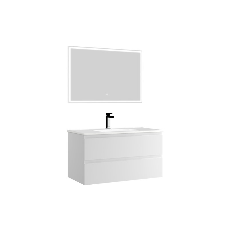 Alloro 36'' Single Bathroom Vanity with Ceramic Top, White