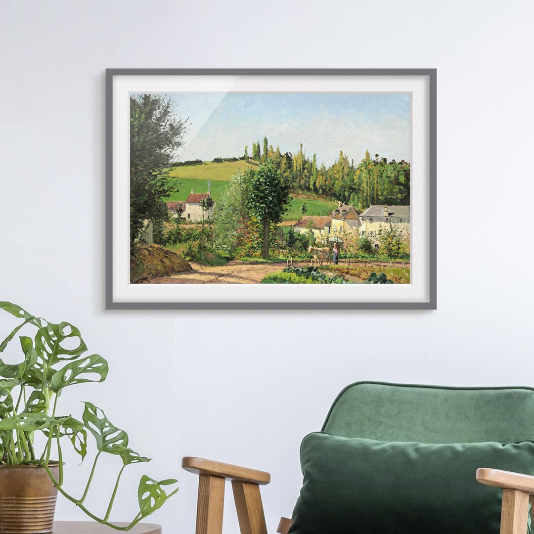 Gerahmtes Poster Small Village von Camille Pissarro