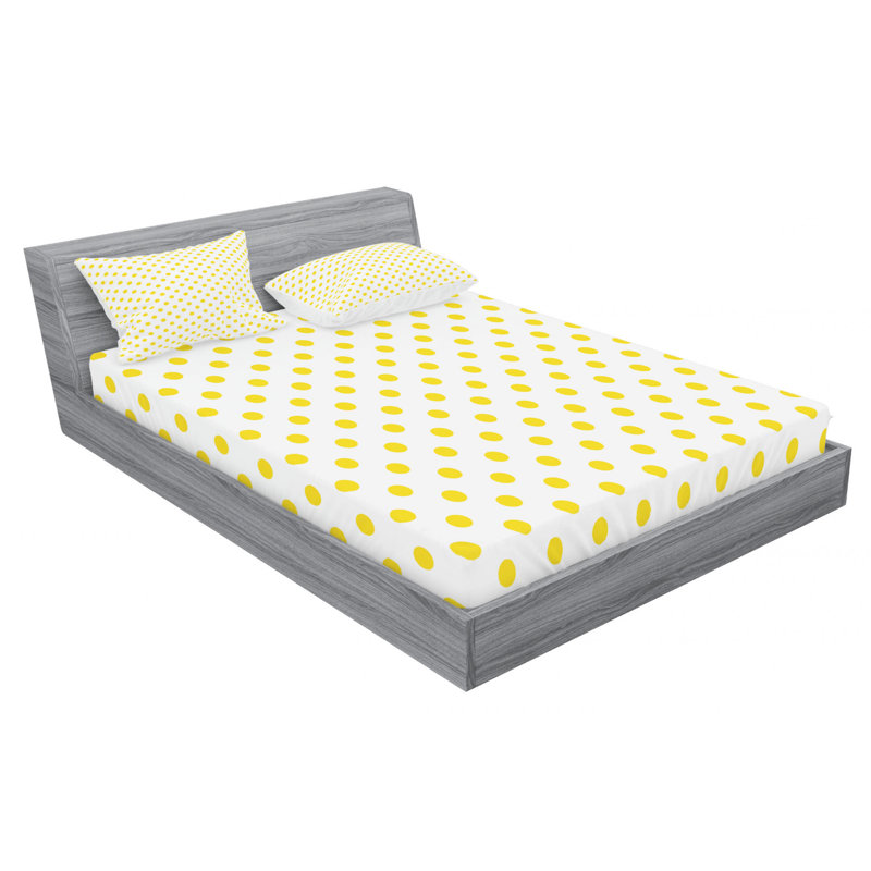 Microfiber Polka Dots Sheet Set, Full Sheet Set with 2 Pillowcases