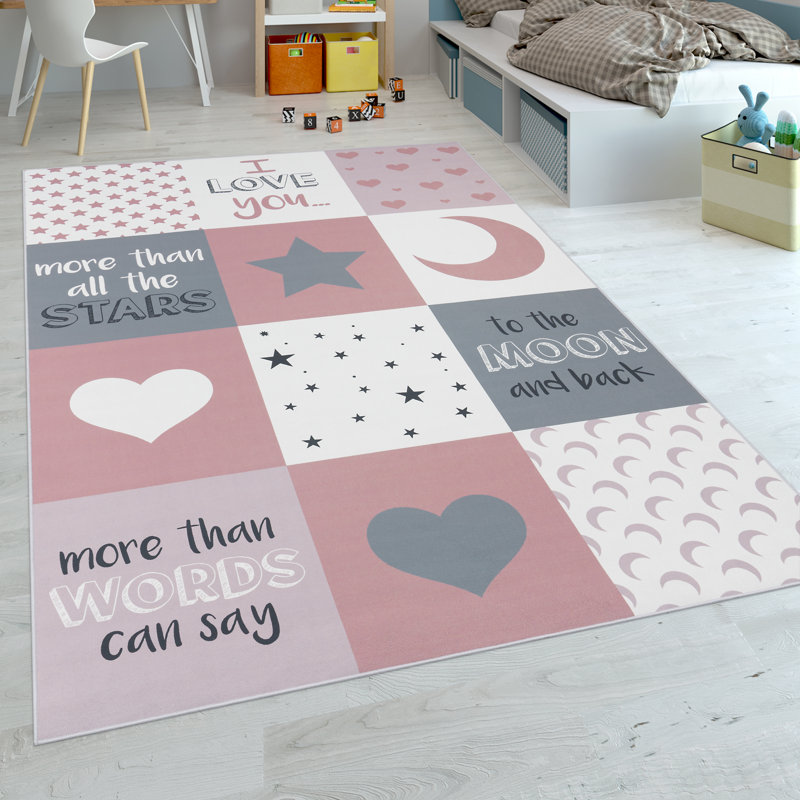 Leal Dark Pink Rug, Rectangle 140 x 200cm