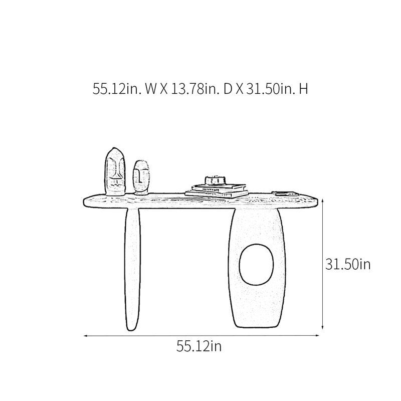 Console Retro Art, H 31,5 po x l 55,12 po x P 13,78 po