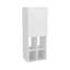 Armoire de salle de bain murale blanche avec porte et 4 tablettes ouvertes blanches