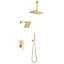 Robinet de douche de pluie de plafond, système de douche complet à double pomme de douche avec douche à main