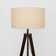 Ismay 149 cm Morrigan Wood Tripod Floor Lamp with Shelf & XL Reni Shade
