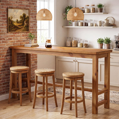 63" Solid Wood Bar Table,