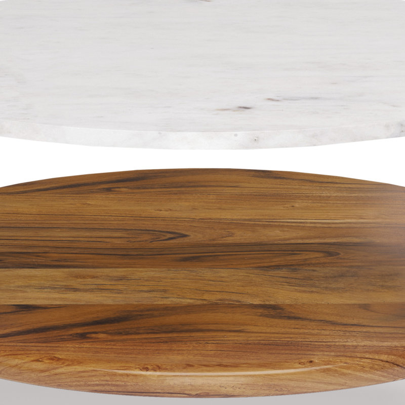 17" White Solid Wood Round End Table