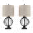 Laurel Foundry Modern Farmhouse Modern Table Lamps - Set of 2 Wrought Iron Open Cage Lights with LED Bulbs - Rustic Farmhouse Style for Living Room or Bedroom