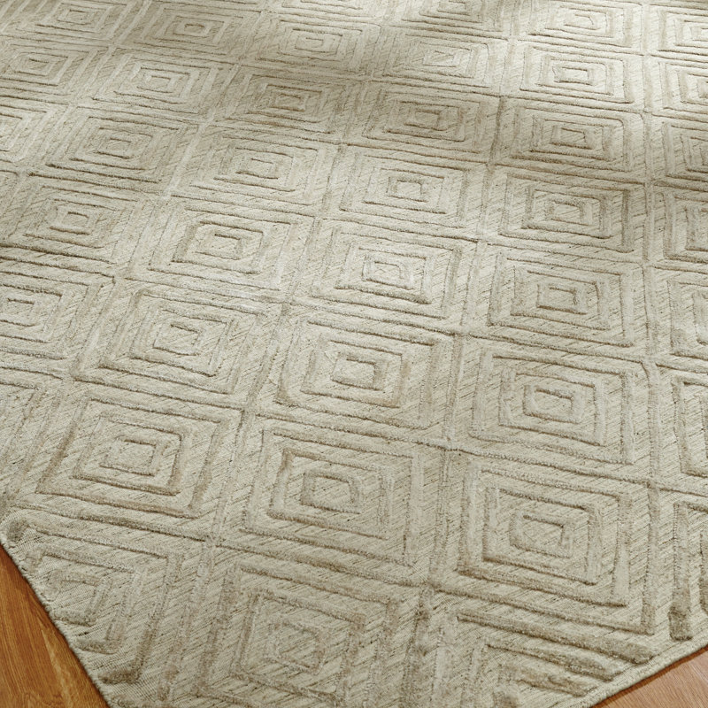 Conradina Geometric Area Rug in Brown, Rectangle 9' x 12'