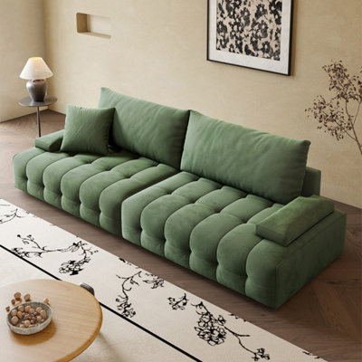 Green 100% Polyester Modular Sofa cushion couch