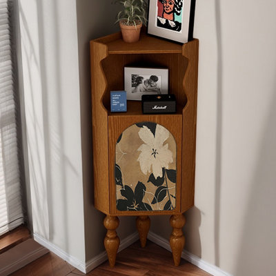 Bibliothèque d'angle à fleur de style français