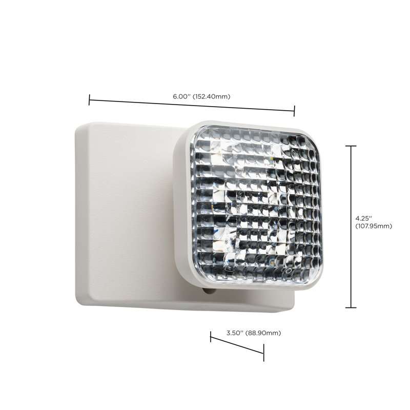 White Low-Voltage Single Head Emergency Light