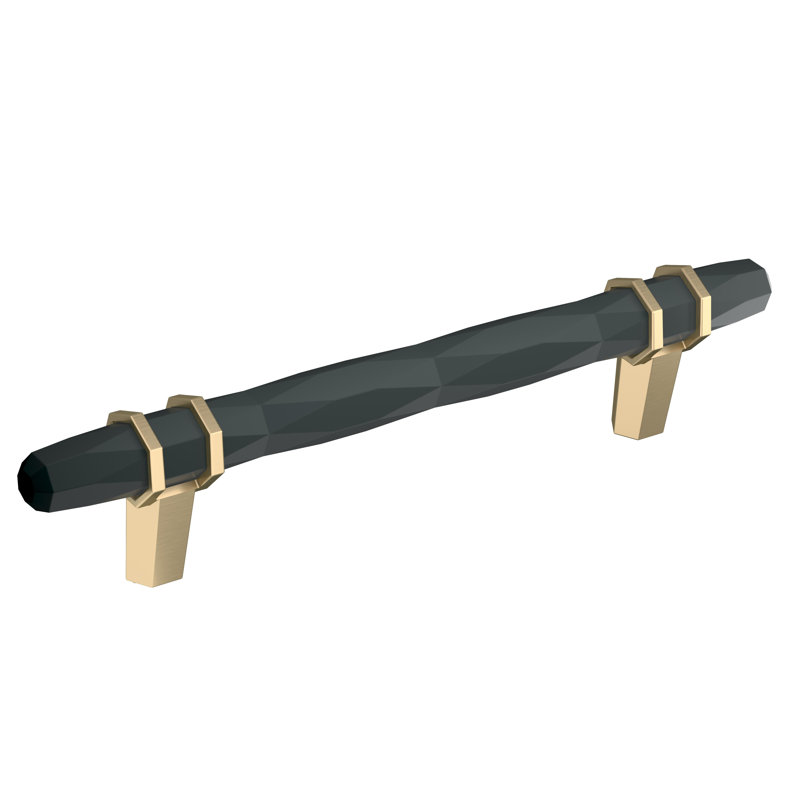 Modern Matte Black Bronze and Gold Cabinet Bar Pull