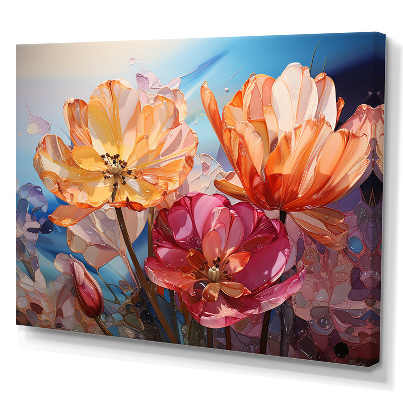 «Glass Tulips», impression sur toile, Toile tendue, H 24 po x l 32 po x P 1 po