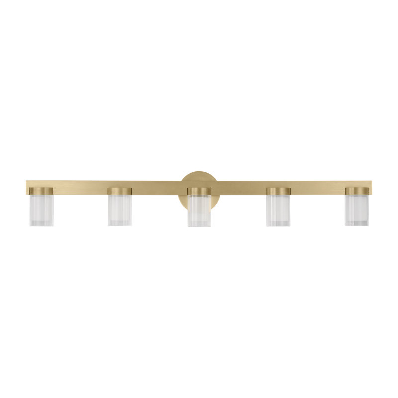 Esfera 5 - Light LED Bath Sconce, Natural Brass