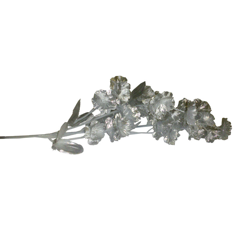 12 fleurs artificielles en pleine floraison 12 tiges, Argent métallique