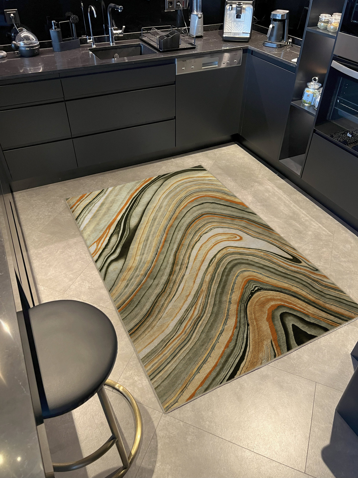 Orren Ellis Mira Multi-Colored Wavy Abstract Patterned Modern ...