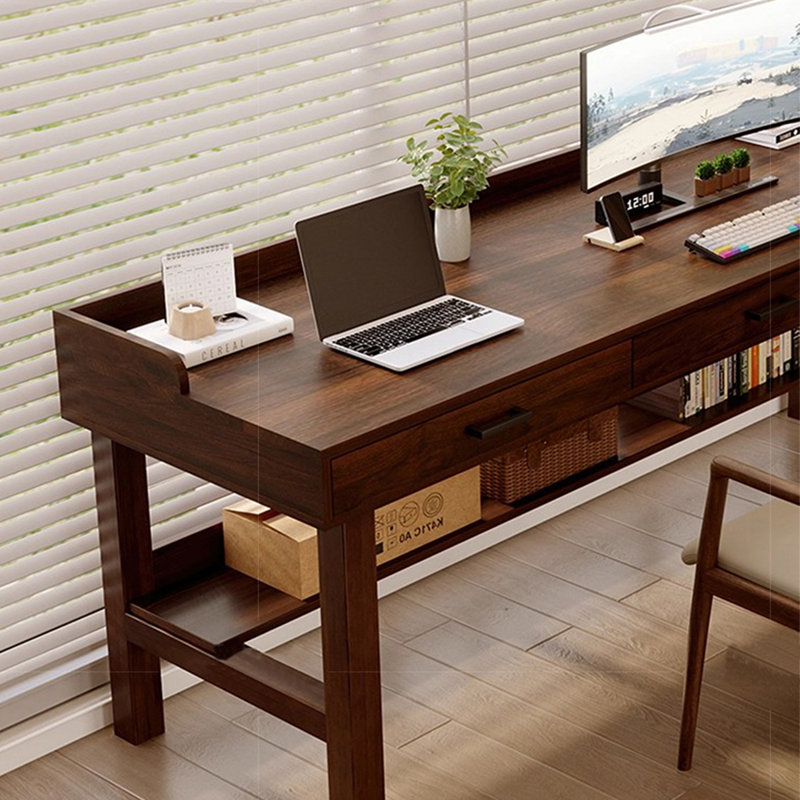 Bureau d'artisanat en bois de noyer massif, H 29,53 po x l 78,74 po x P 23,62 po
