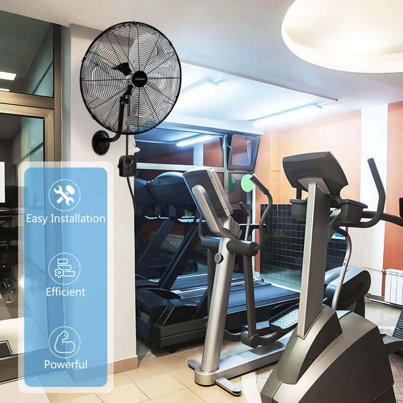 2 Pcs 20" Wall Mount Fan With 3-speed Options 85° Oscillation 30° Tilt 6 Ft Cord 