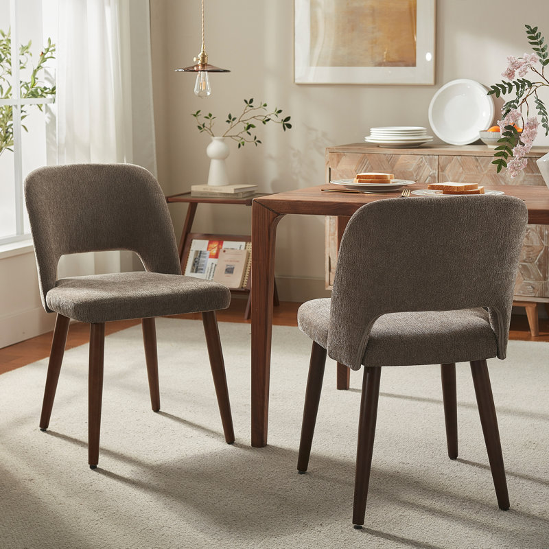 Chaises d'appoint rembourrées avec pieds en bois, Brown