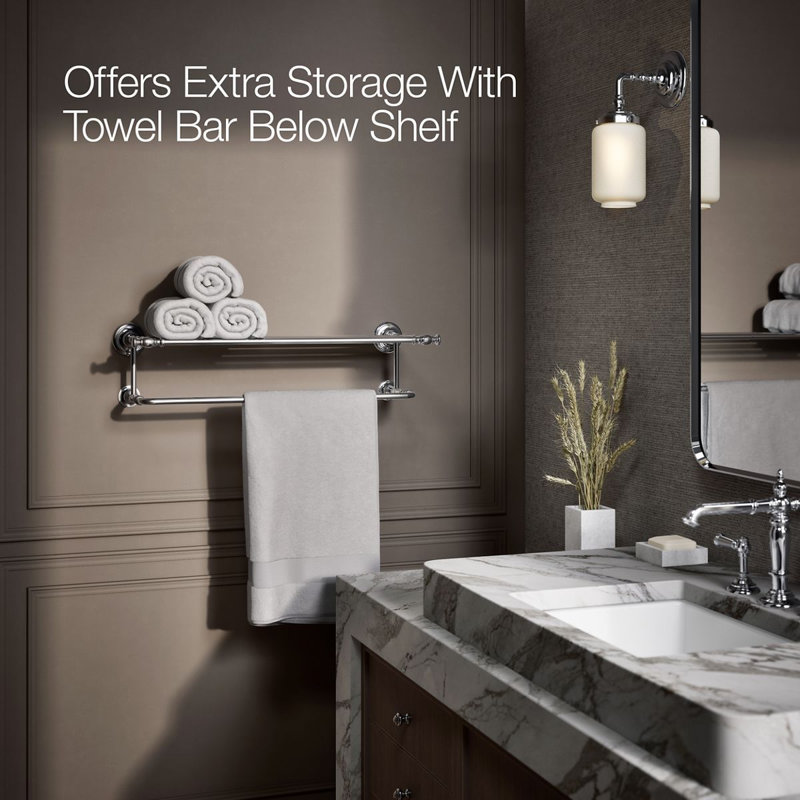 Artifacts Hotelier Wall Shelf, Polished Chrome