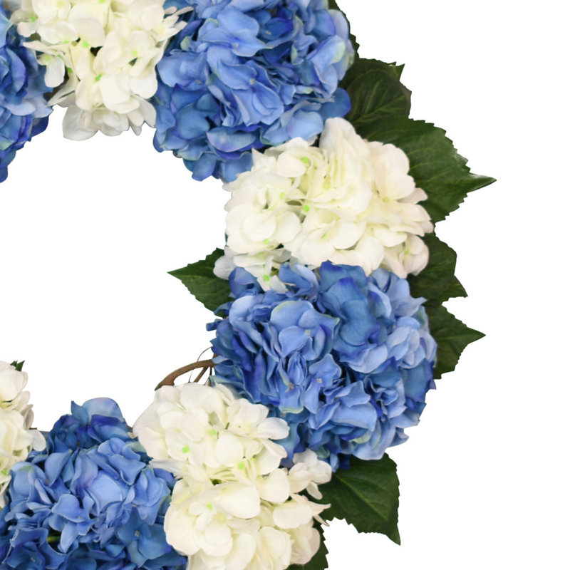 Athallia Hydrangea Wreath, Blue/Green/White