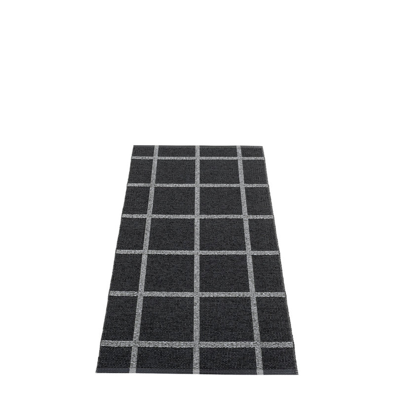 Ada Dark Gray/Ivory Area Rug, Black/Gray, Runner 2'3" x 5'