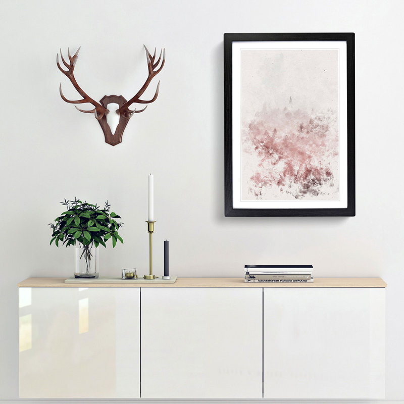 Church in an Italian Forest - Picture Frame Painting Print, 33cm H x 24cm W x 2cm D, Black Framed