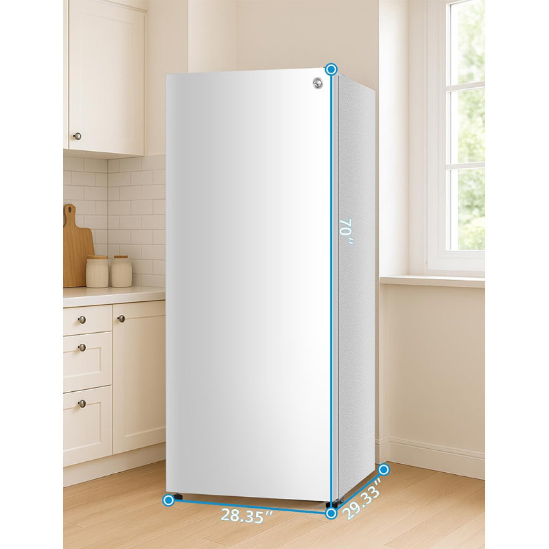 Commercial Cool 16.4 Cu. Ft. Convertible Freezer Refrigerator, Upright Fridge with Glass Shelves, Reversible Door, ENERGY STAR rated, Auto Defrost, CCUC1640GW, White
