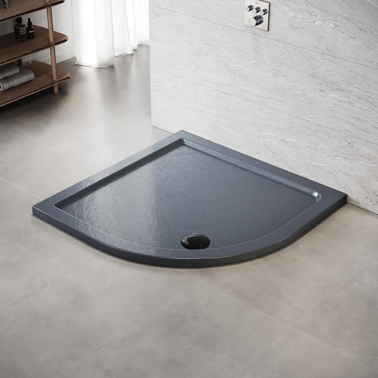 80W*80Dcm Quadrant Single Shower Base in Grey with Low-Profile Aesthetics Design and Non-Slip FeatureQuadrant Single Shower Base in Grey with Low-Profile Aesthetics Design and Non-Slip Feature