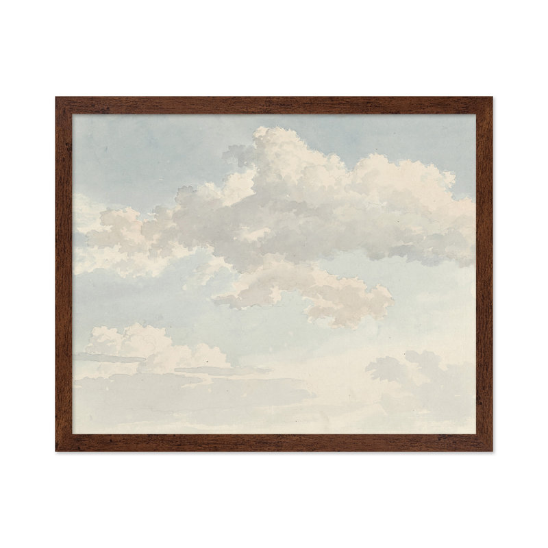 Nuage blanc, Affiche, H 16 po x l 20 po, Encadrement brun