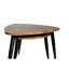 Tables gigognes contemporaines en métal et en bois massif 2 pièces, peu encombrantes, de 15,5 pouces de large, tables en fonte naturelle / noire avec design, en largeur ou colorway