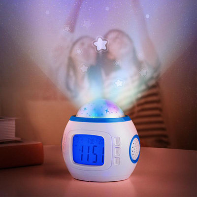 Projection Light Clock Backlight Snooze Function Sky Projector Digital Alarm with Music Thermometer Calendar