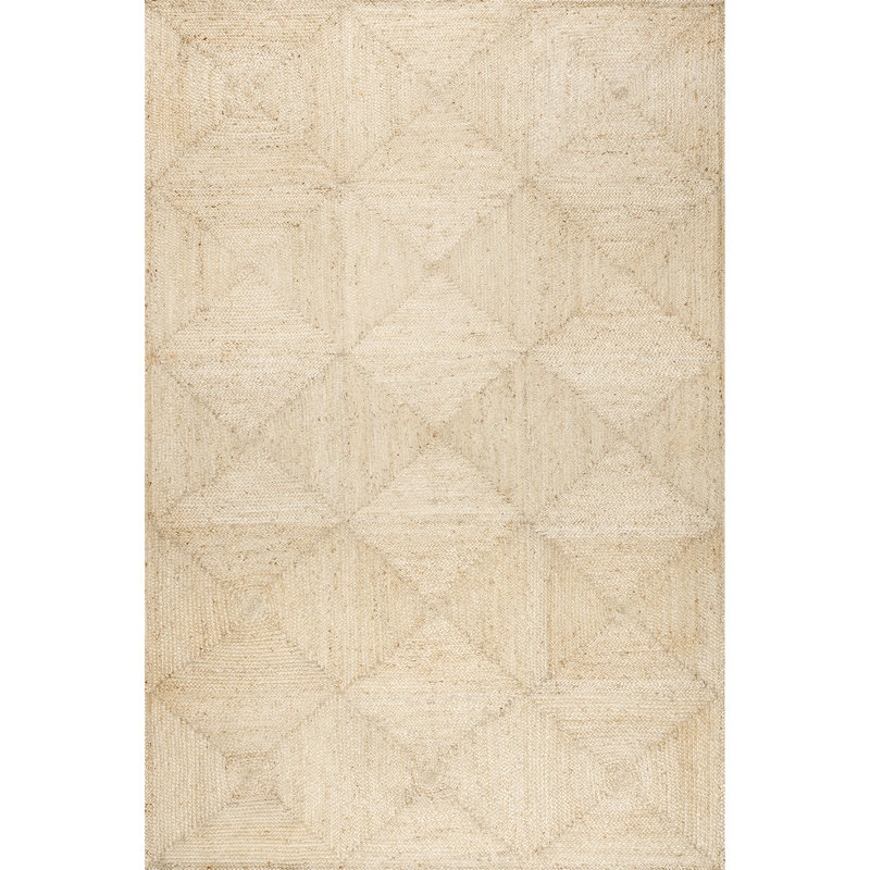 Marjorine Tiled Jute Area Rug, Rectangle 9'6" x 13'6"
